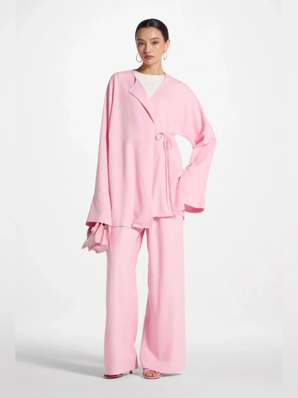 Veiled Collection Linen Top And Pants Matching Set